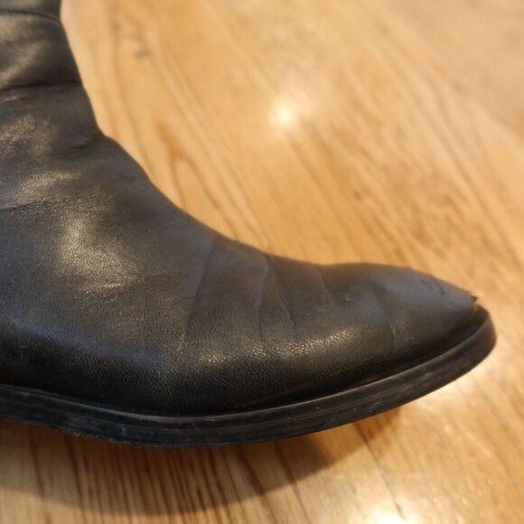 STUART WEITZMAN Keelan leather boots knee high black sz 7 pull on stretch winter - Picture 9 of 13